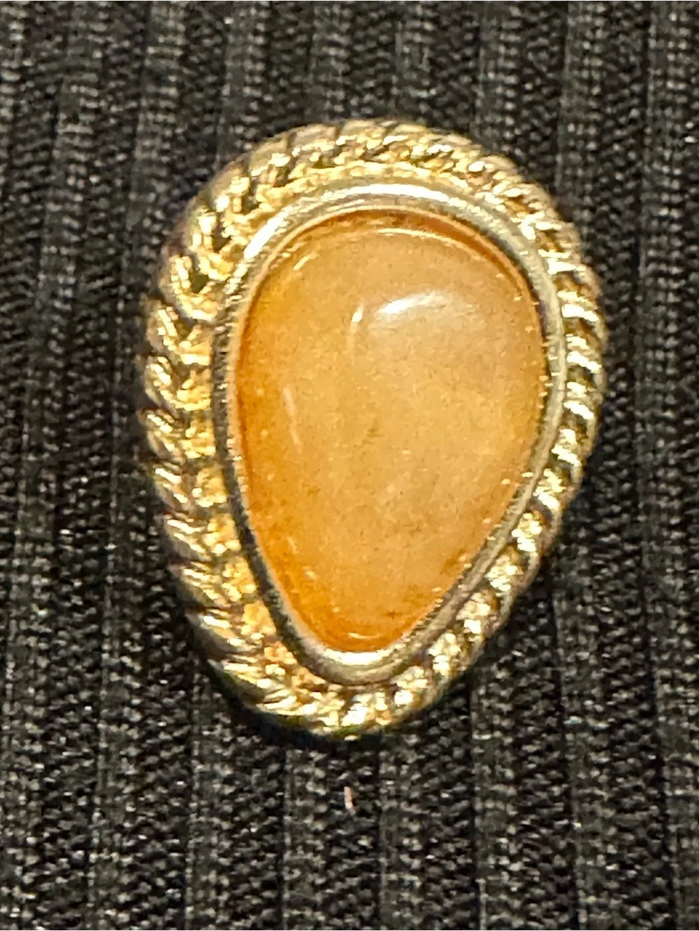 Vintage 1980s Bijoux Givenchy Butterscotch Amber Cabochon Teardrop Earrings